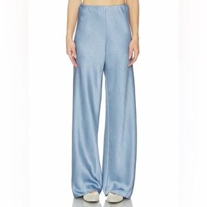 Vince High Waist Fluid Satin Bias Pant in Pacific Size L